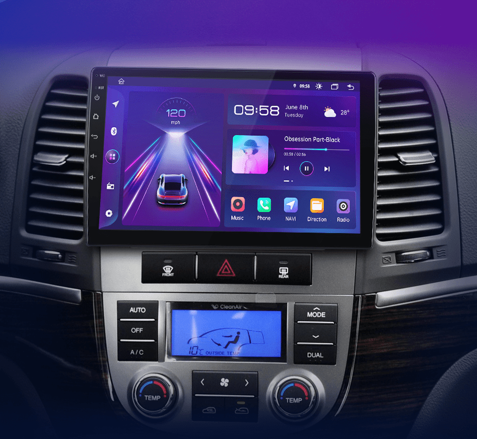 Radio nawigacja Hyundai Santa Fe 2 2006 - 2012 Carplay Android Auto - Multigenus