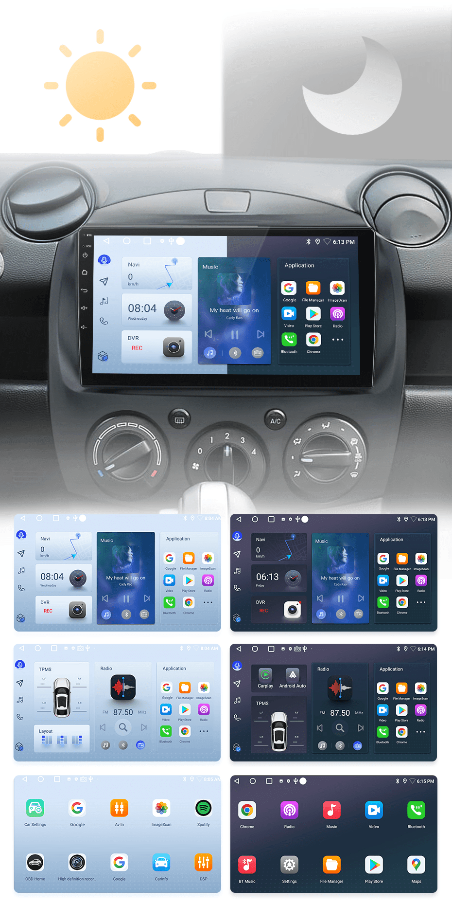 Radio nawigacja Mazda 2 od 2007 - 2014 Carplay Android Auto - Multigenus