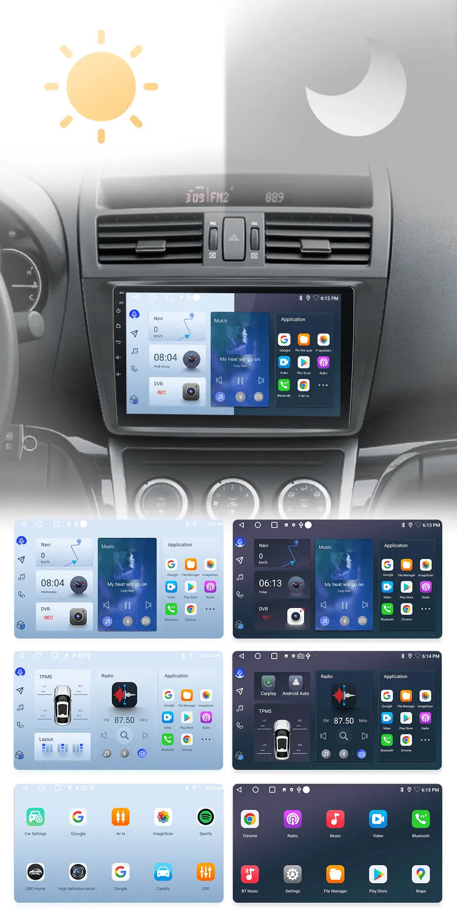 Radio nawigacja Mazda 6 GH 2007 - 2012 Carplay Android Auto - Multigenus