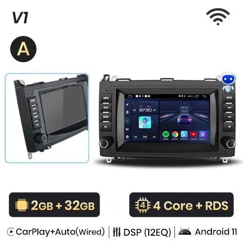 Radio nawigacja Mercedes Benz B200 Sprinter W906 Viano Vito W639 Android Auto Carplay - Multigenus