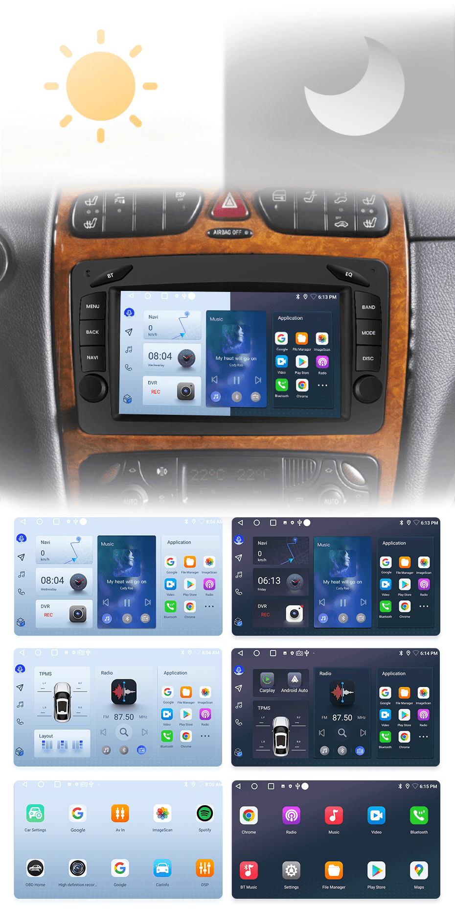 Radio nawigacja Mercedes Benz CLK W209 W203 W463 W208 Carplay Android Auto - Multigenus