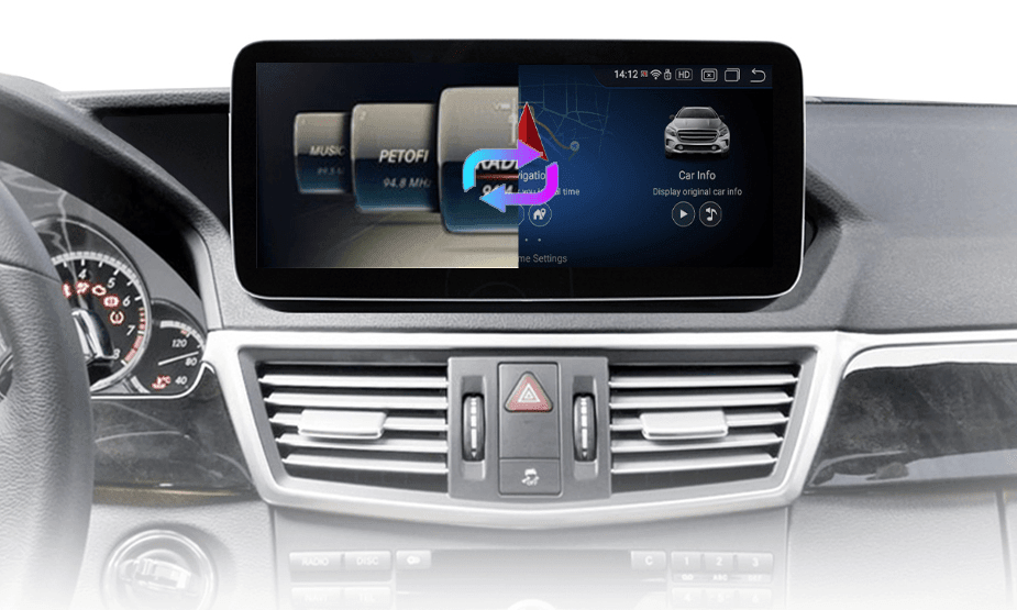 Radio nawigacja Mercedes Benz E Klasa W212 E200 E230 E260 E300 S212 2009-2016 Android Auto CarPlay - Multigenus