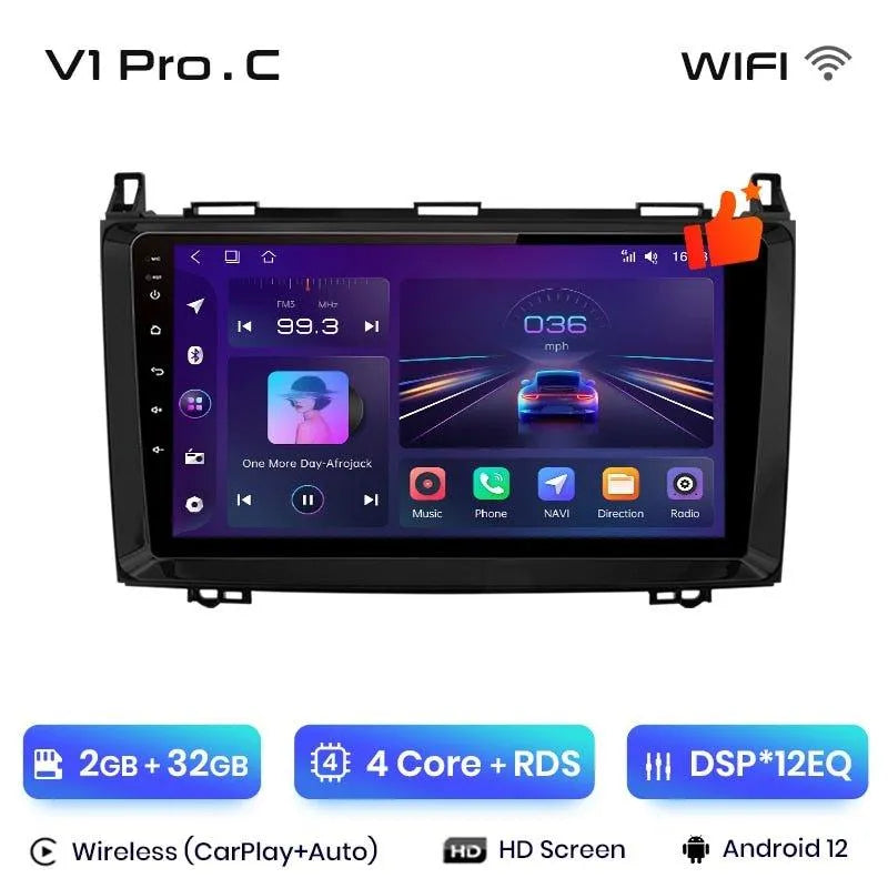 Radio nawigacja Mercedes Benz W169 W245 B200 W906 Sprinter W639 Vito CarPlay Android Auto - Multigenus