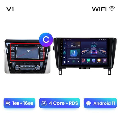 Radio nawigacja Nissan Qashqai J11 Nissan X trail T32 2014-2017 Android Auto Carplay - Multigenus