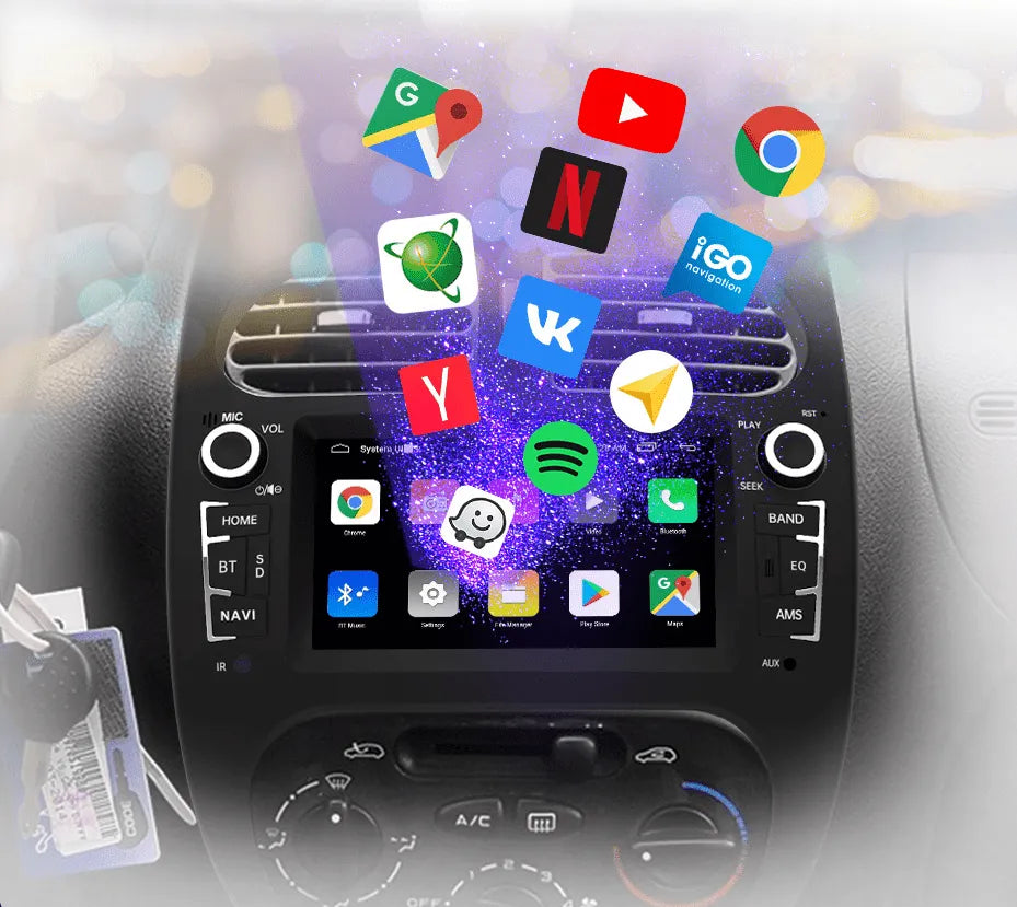 Radio nawigacja PEUGEOT 206 206CC 206SW 2001-2016 Android Auto Carplay - Multigenus