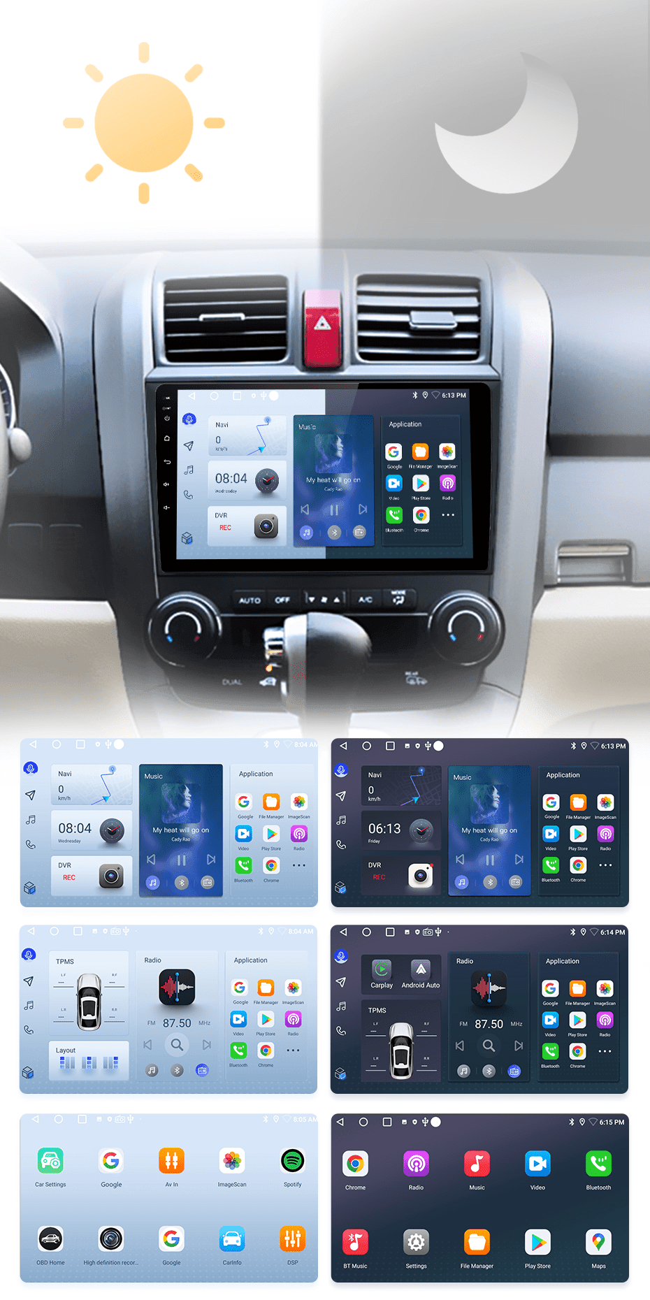 Radio nawigacja Radio Honda CR-V 3 RE CRV 2007 - 2011 Carplay Android Auto - Multigenus