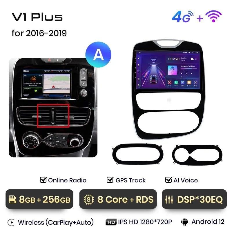 Radio nawigacja Renault Clio 4 ZOE 2016 - 2019 Carplay Android Auto - Multigenus