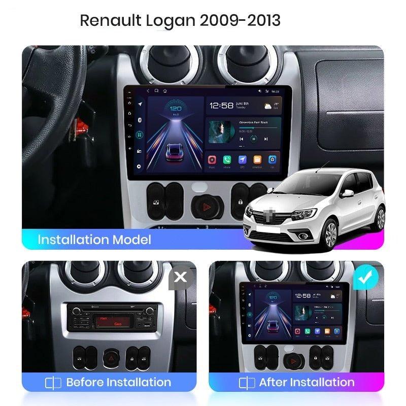 Radio nawigacja Renault Logan 1 Sandero 2009-2015 Dacia Duster Android Auto Carplay 4G GPS - Multigenus