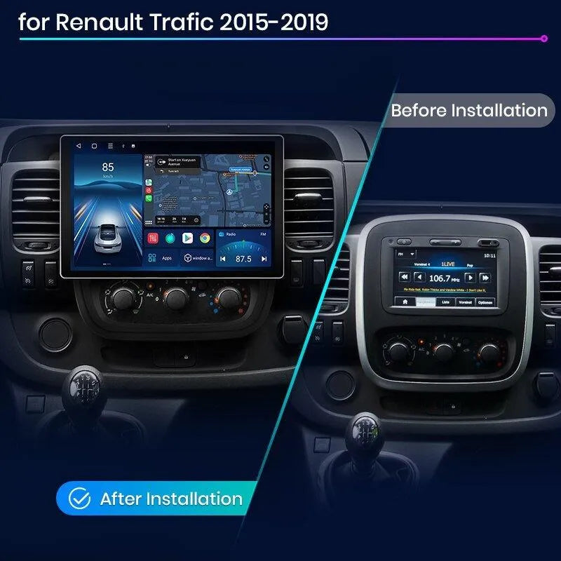 Radio nawigacja Renault Trafic 3 2015 - 2019 Opel Vivaro B CarPlay Android Auto - Multigenus