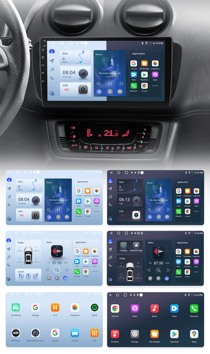 Radio nawigacja Seat Ibiza 6j 2009-2013 Android Auto Carplay - Multigenus