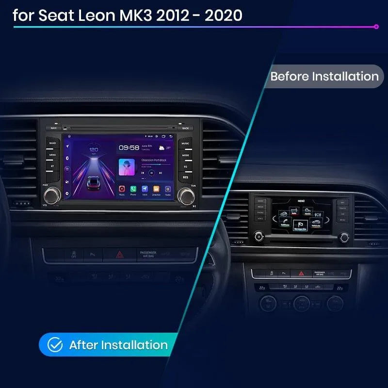 Radio nawigacja Seat Leon MK3 5F 2012 - 2018 Ibiza 2016 Carplay Android Auto - Multigenus