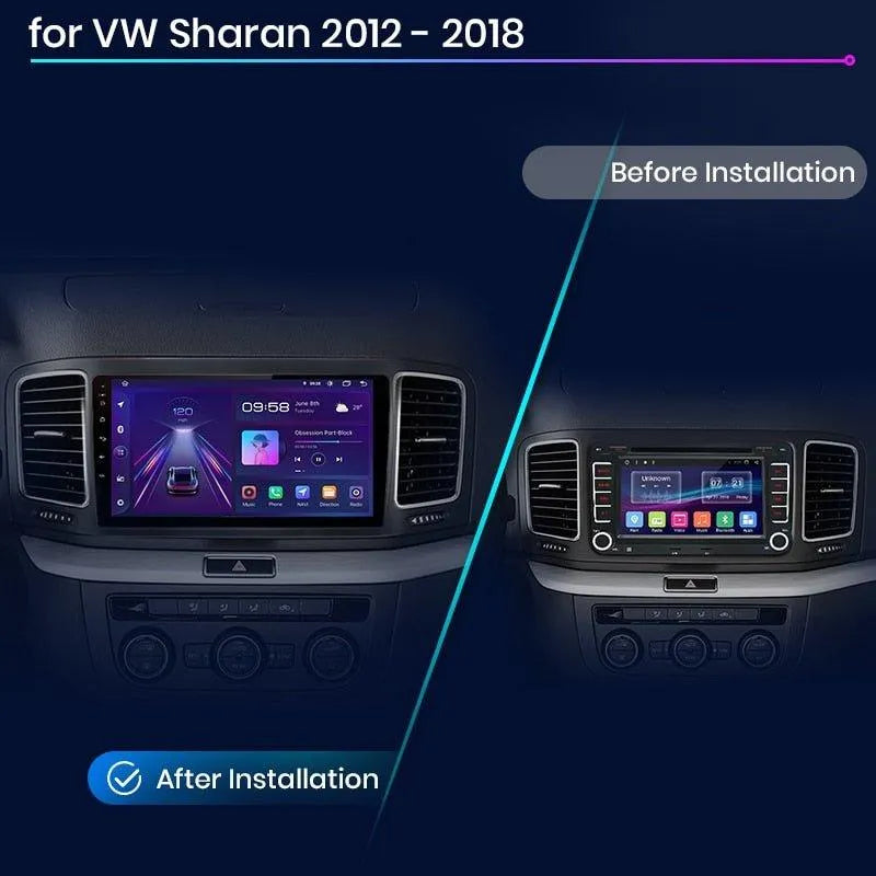 Radio nawigacja Volkswagen VW Sharan 2012 - 2018 Android Auto Carplay - Multigenus