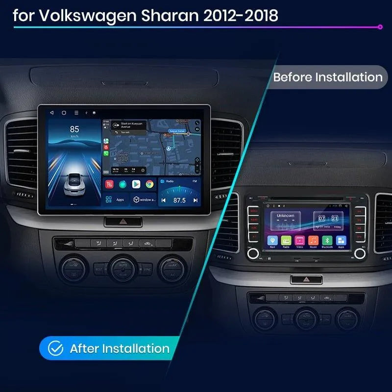 Radio nawigacja Volkswagen VW Sharan 2012 - 2018 CarPlay Android Auto - Multigenus