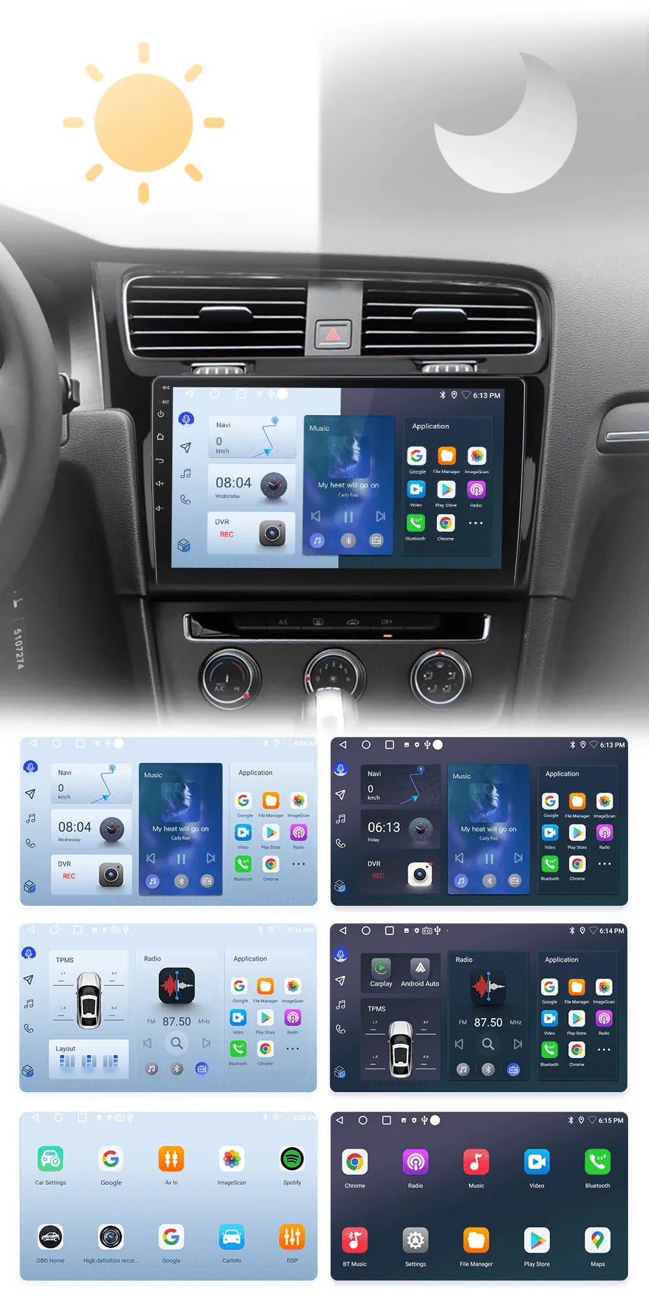 Radio nawigacja Volkswagen VW Golf 7 2013 - 2017 Carplay Android Auto - Multigenus