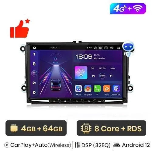 Radio nawigacja Volkswagen VW Passat B6 B7 CC Tiguan Touran GOLF POLO Android Auto Carplay - Multigenus