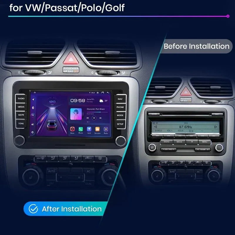 Radio nawigacja Volkswagen VW SEAT Leon Passat B6 B7 Tiguan Touran GOLF POLO Android Auto Carplay - Multigenus