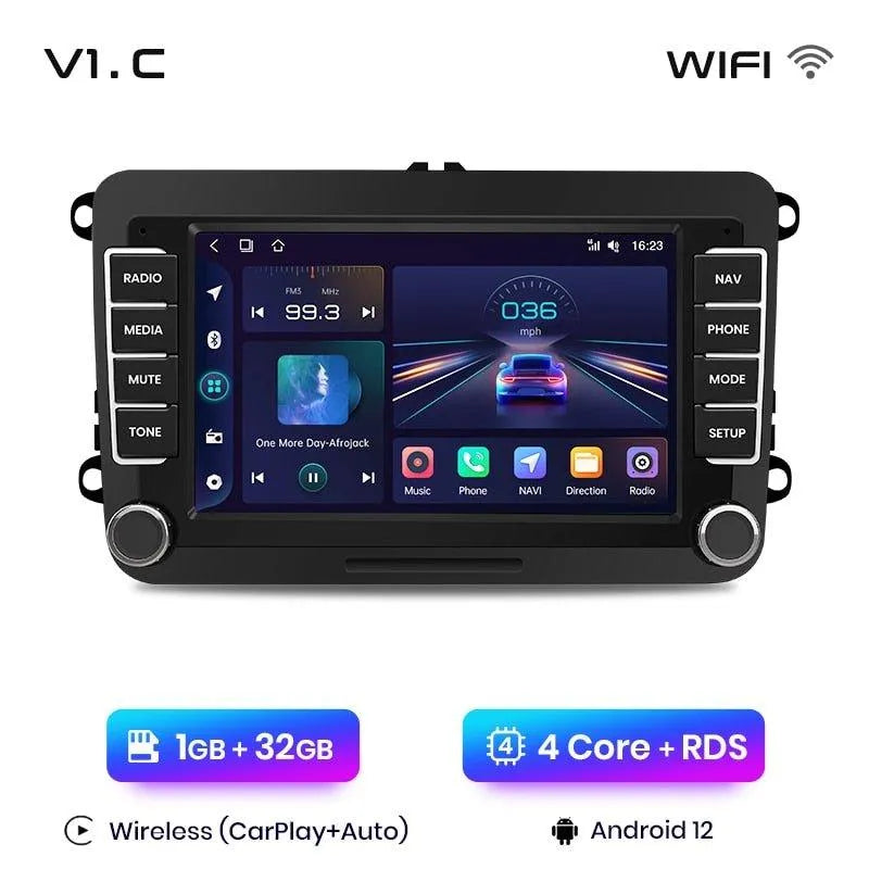 Radio nawigacja Volkswagen VW SEAT Leon Passat B6 B7 Tiguan Touran GOLF POLO Android Auto Carplay - Multigenus