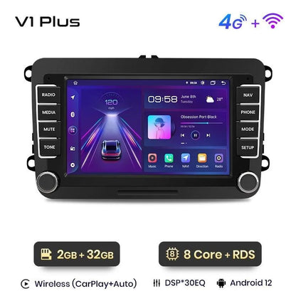 Radio nawigacja Volkswagen VW SEAT Leon Passat B6 B7 Tiguan Touran GOLF POLO Android Auto Carplay - Multigenus