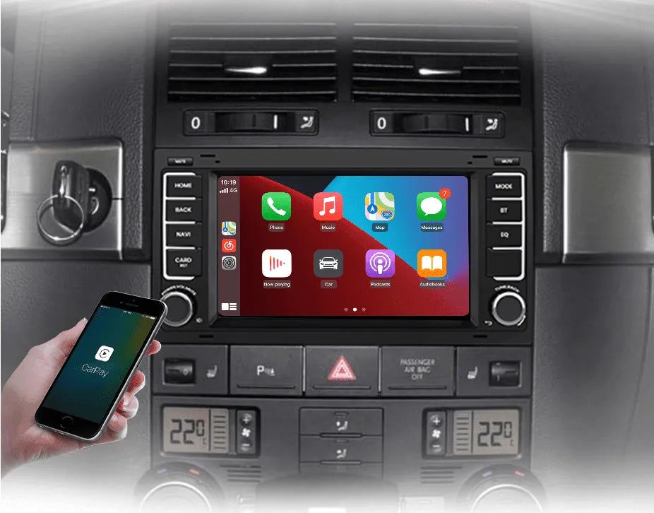 Radio nawigacja Volkswagen VW Touareg Multivan T5 Transporter 2004-2009 Carplay Android Auto - Multigenus