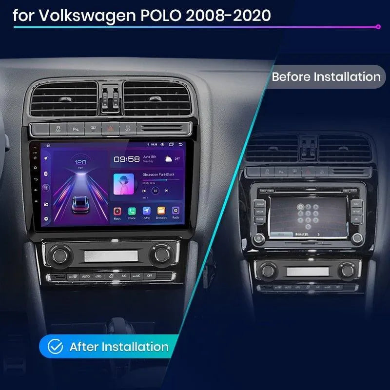 Radio nawigacja VW Volkswagen POLO 5 2008-2020 Android Auto Carplay - Multigenus