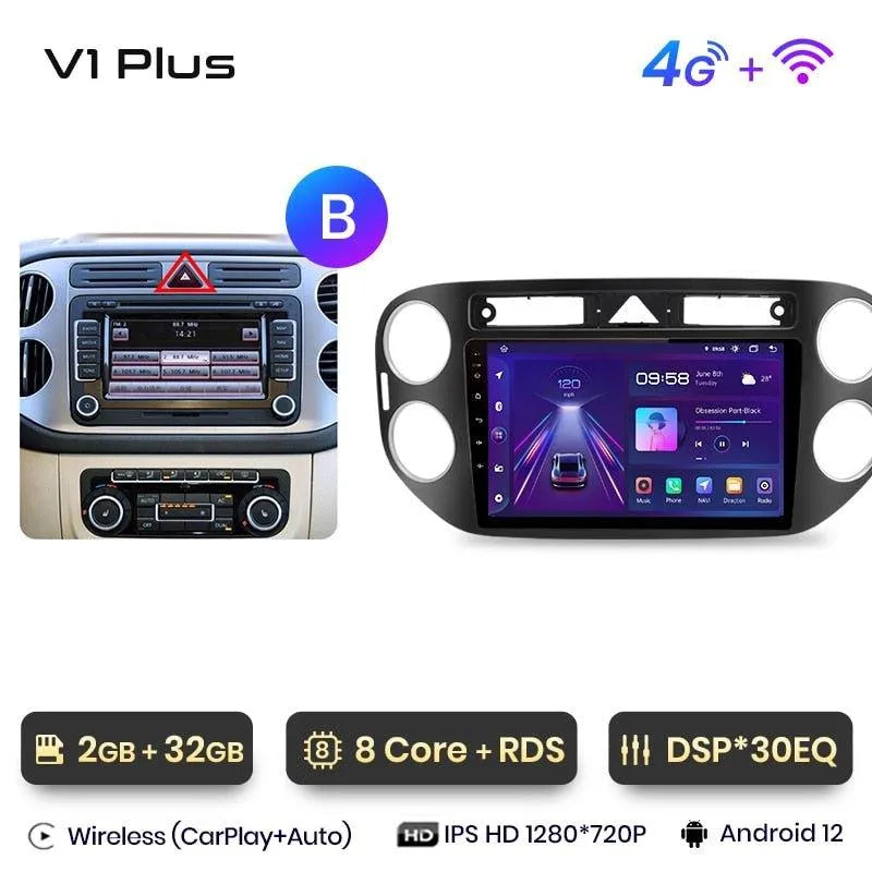 Radio nawigacja VW Volkswagen Tiguan 2006 - 2016 Carplay Android Auto - Multigenus