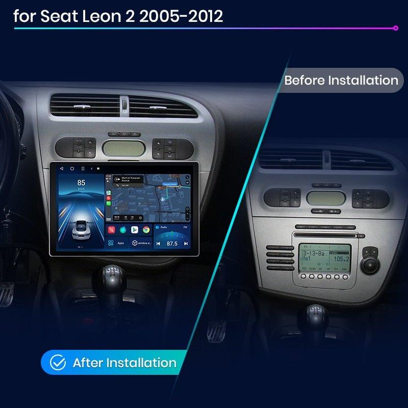 Podofo Radio de Coche para Seat Leon 2 MK2 2005-2012, Android 2G+32G Carplay