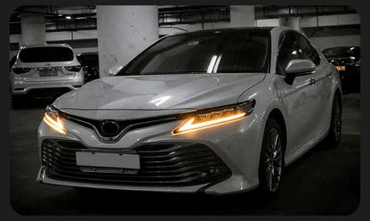 Stylizowane Lampy Przednie do Toyota Camry V60 LED z Projektorową Soczewką (2018-2021) XSE XLE SE LE - Multigenus