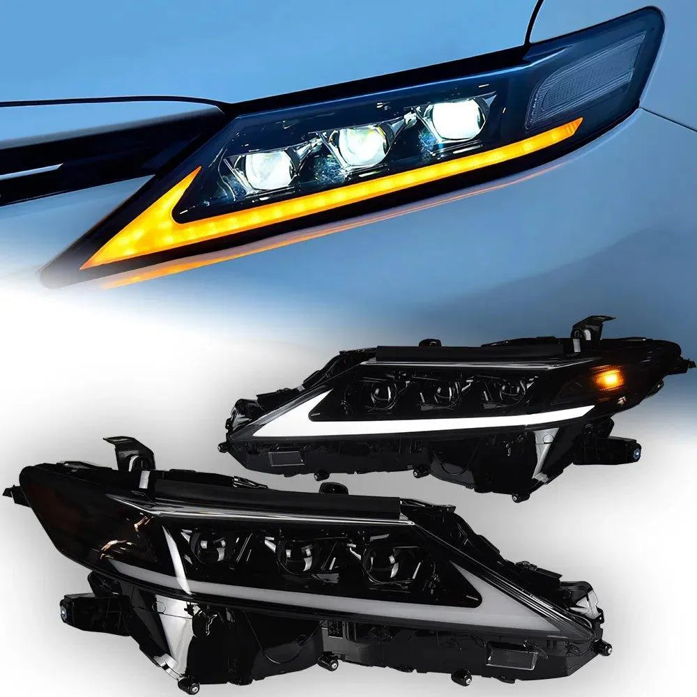 Stylizowane Lampy Przednie do Toyota Camry V60 LED z Projektorową Soczewką (2018-2021) XSE XLE SE LE - Multigenus