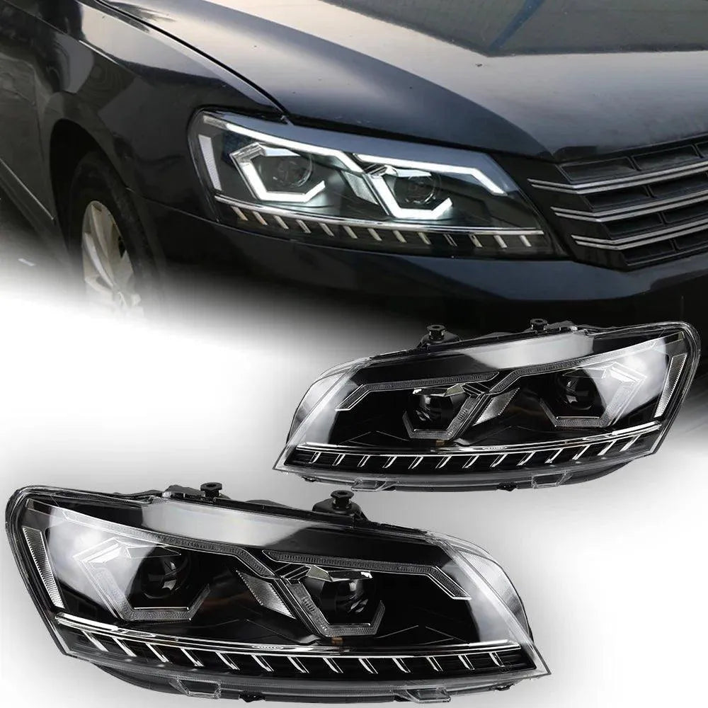 Lampy Przednie do VW Passat B7 LED z DRL, Lampami HID Bi-Xenon i Projektorową Soczewką (2011-2016) - Multigenus