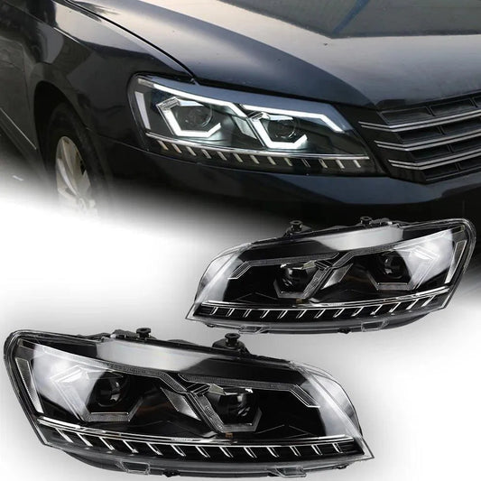 Lampy Przednie do VW Passat B7 LED z DRL, Lampami HID Bi-Xenon i Projektorową Soczewką (2011-2016) - Multigenus