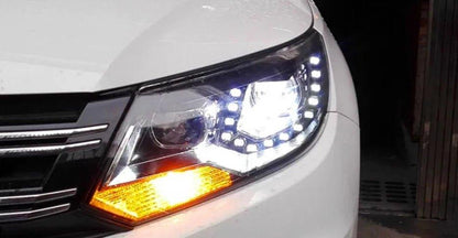 VW Tiguan LED headlights with DRL and HID Angel Eye (2013-2016