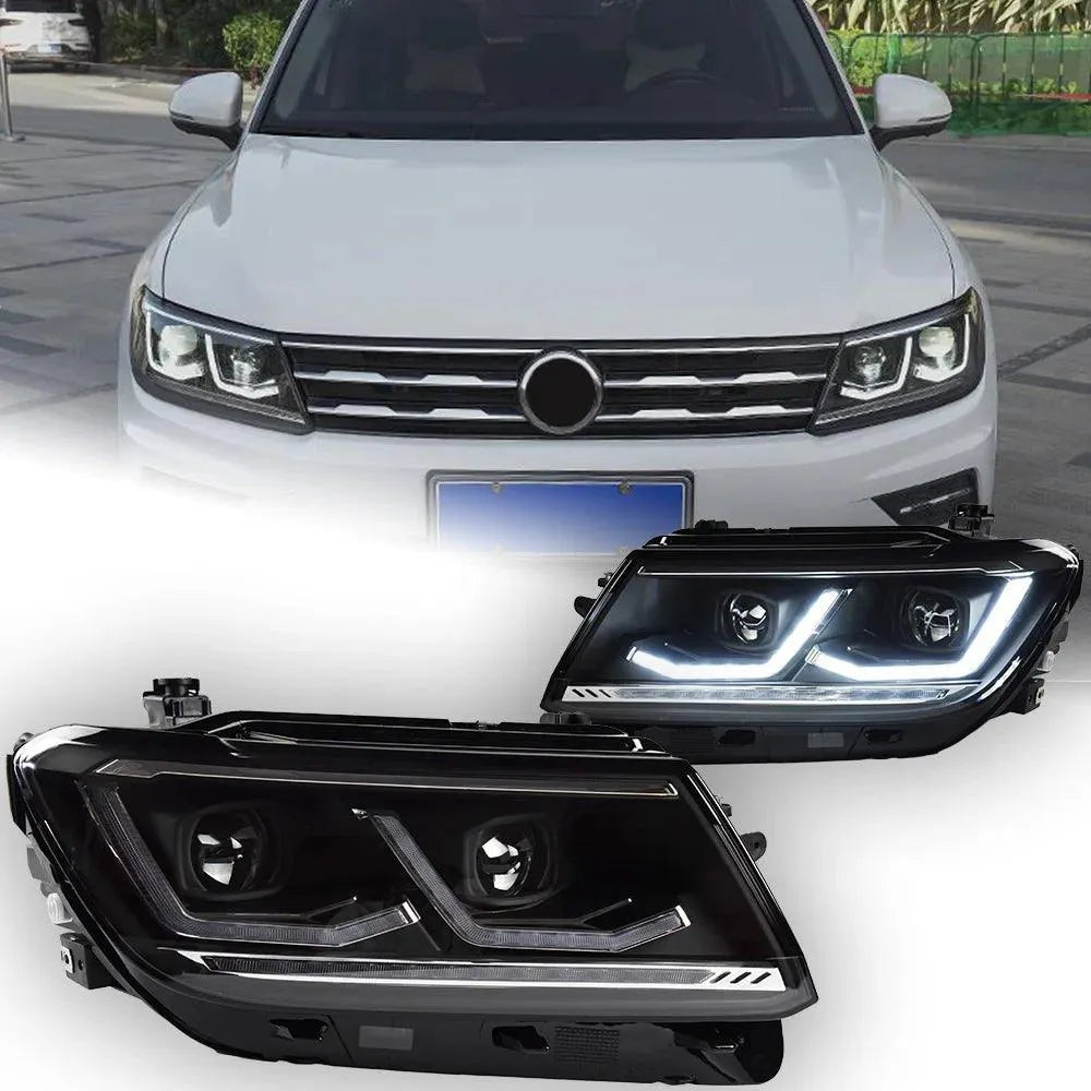 Lampy Przednie do VW Tiguan LED z Projektorową Soczewką, Dynamicznym Sygnałem i DRL (2017-2020) - Multigenus