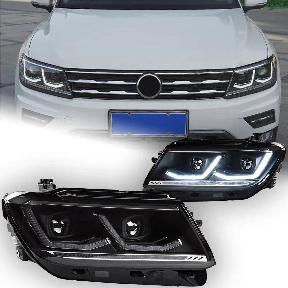 Lampy Przednie do VW Tiguan LED z Projektorową Soczewką, Dynamicznym Sygnałem i DRL (2017-2020) - Multigenus