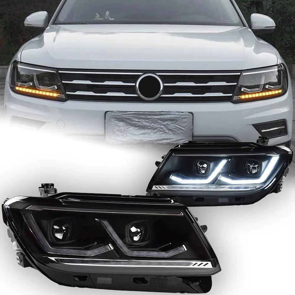 Lampy Przednie do VW Tiguan LED z Projektorową Soczewką, Dynamicznym Sygnałem i DRL (2017-2020) - Multigenus